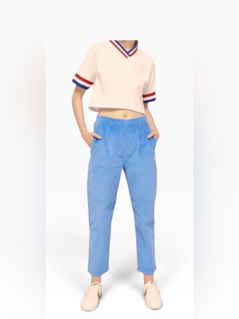 Women's Champion Corduroy Jogger Pants Size S Blue